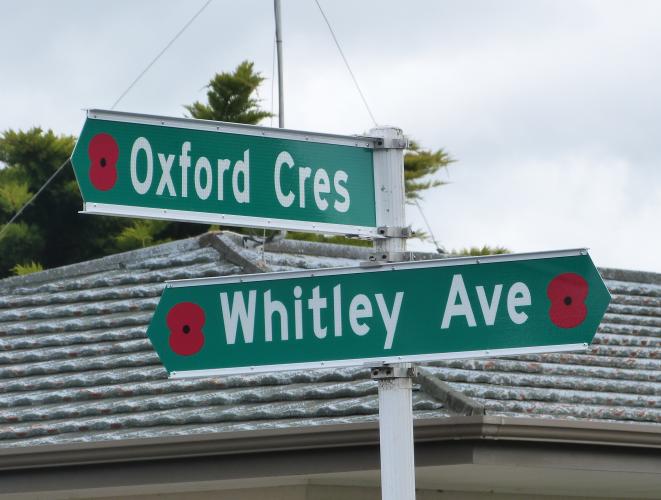 003 Oxford Cresc Upper Hutt new street sign 2019