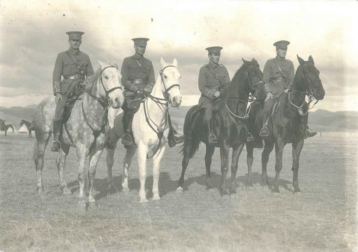 009 Selwyn Rd Hastings Selwyn Chambers and other Officers possibly at Takapau Camp