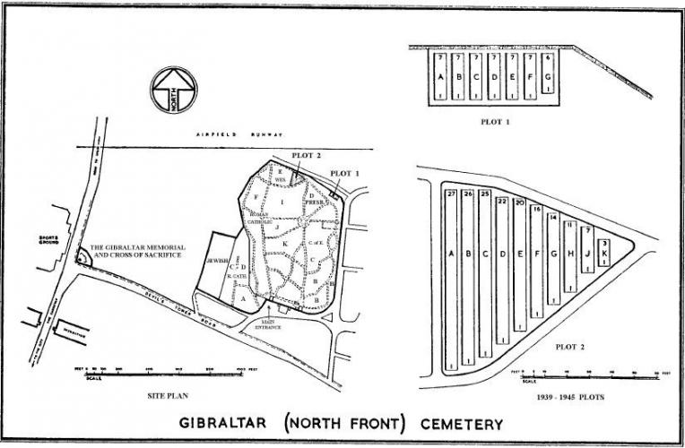 011 Nigel St Hastings CWGC map of Gibraltar Cemetery
