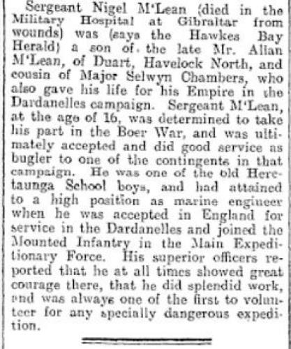 011 Nigel St Hastings Wairarapa Daily Times 29 Oct 1915