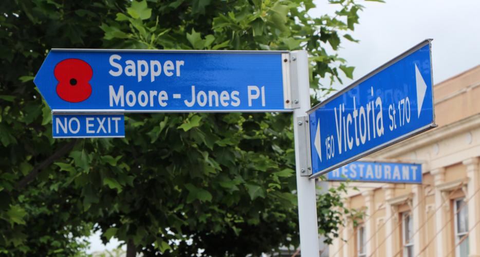 012 Sapper Moore Jones Place Hamilton Sign