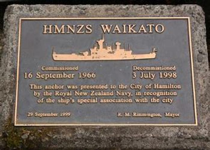 020 Memorial Park Hamilton Plaque to HMNZS Waikato