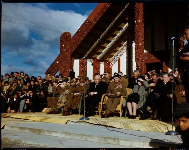 055 Montgomery Street Hastings Sir Bernard Montgomery at Tamatekapua Meeting House Ohinemutu 1947