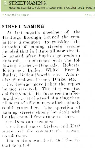 061 Jellicoe Street HastingsCouncil in 1900s named streets after English generals or admirals