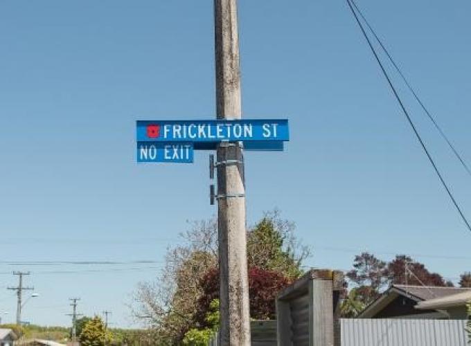 069 Frickleton Street Napier new street sign 2018