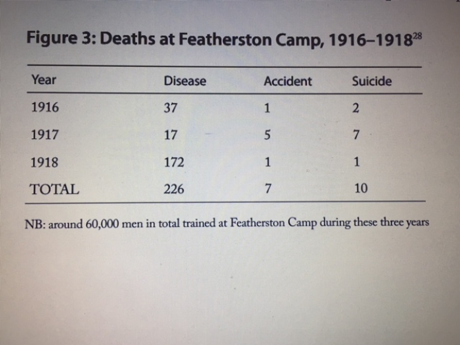 108 Camp Rd Featherston Deaths at Featherston Camp 1916 1918