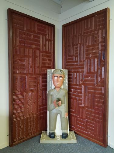 123 Maori Bn Hall Palmerston NorthOriginal carved doors