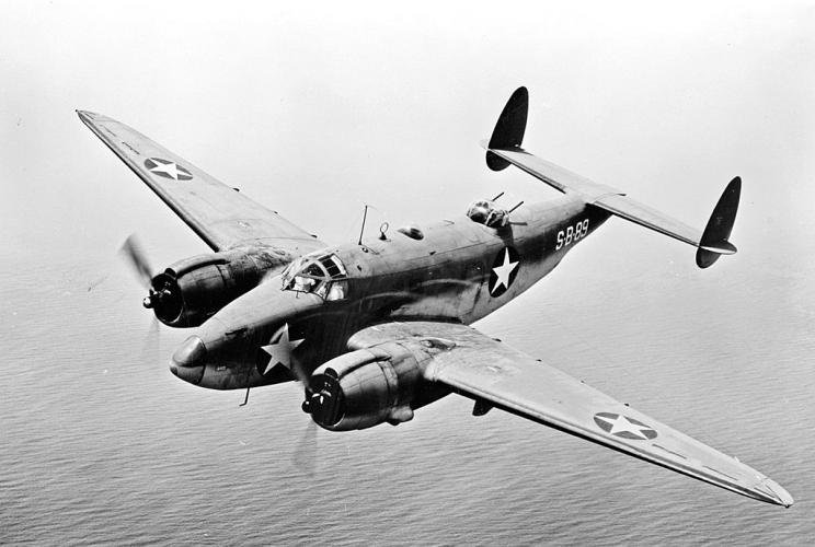 130 Ventura Ave Upper Hutt U2.S. Navy Lockheed PV 1 Ventura patrol bomber in flight ca 1943.