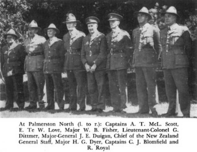 150 28 Bn Visitors at Palmerston North Capt Love incl