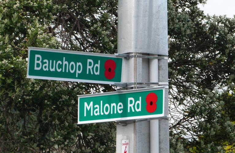 157 Bauchop Road Lower Hutt new street sign 2 2018