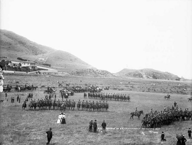 159 Craddock St Lower Hutt troops of the 2nd Contingent at Island Bay in Wellington Jan 1900