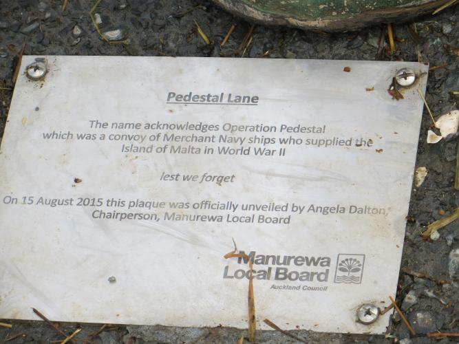 173.Pedestal Lane Manurewa plaque