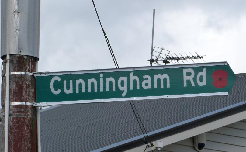 177 Cunningham Road Upper Hutt new street sign 2019