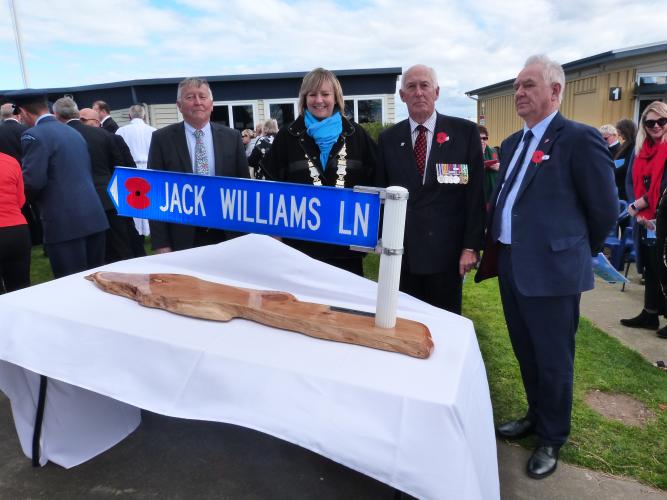 180 Jack Williams Lane Waipukurau digitaries at the sign launch 25 August 2018.