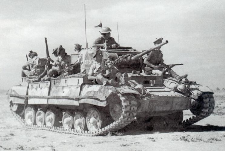 189 Alamein Cres Onekawa A Valentine tank in North Africa carrying British infantry