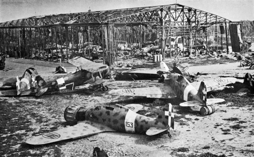 194 Tripoli St Onekawa Wrecked Italian aircraft at Tripoli 1943