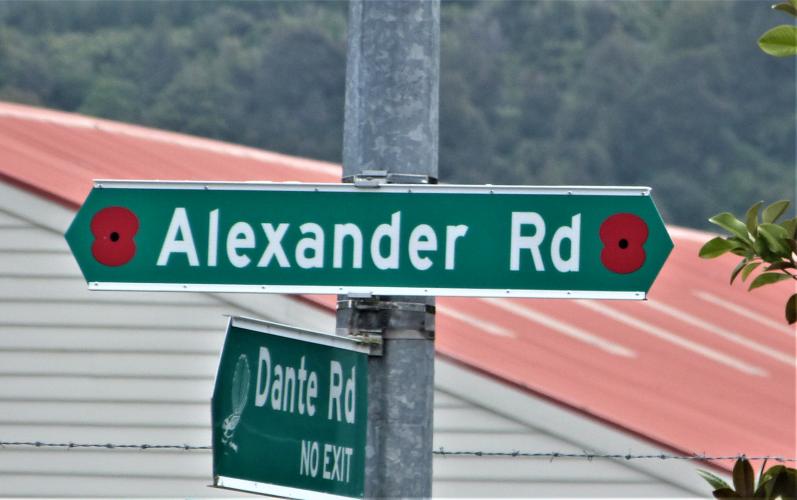 196 Alexander Road Trentham new street sign 2019