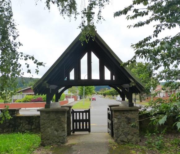 211 St Johns Lych Gate Upper Hutt view from the churchyard