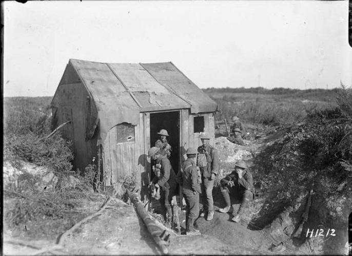 228 Judson Place Napier NZ troops at a captured German hut during the Battle of Baupame in France