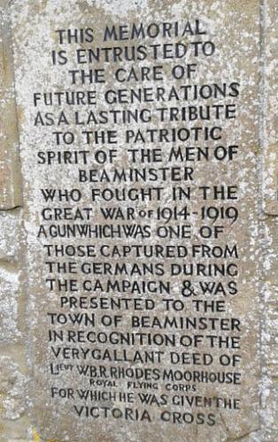235 Rhodes Place Napier The Memorial Stone in Beaminster Dorset.