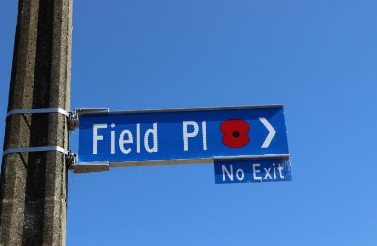 240 Field Place Richmond new street sign 2019