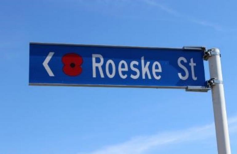 245 Roeske Street Richmond new street sign 2020