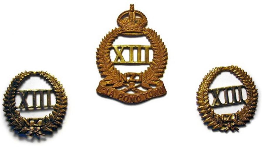 249 Wimbleborn Place Richmond 13th North Canterbury Westland Regiment. Cap badge