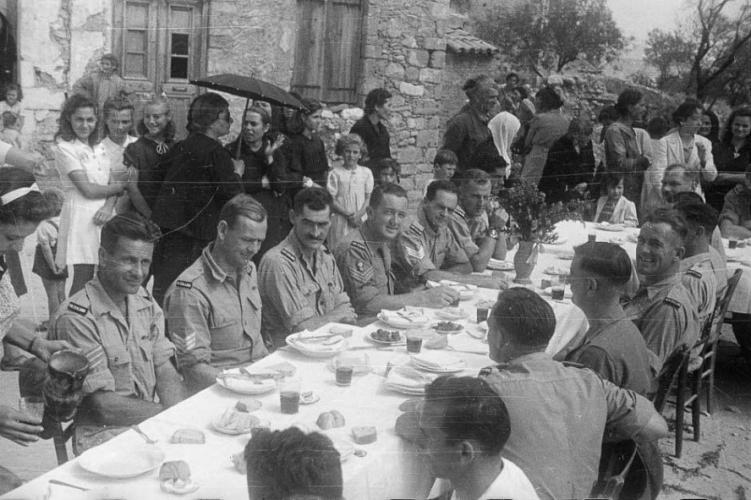 254 Canea Pl LMC Palm Nth soldiers in Galatas during a post war visit to Crete.
