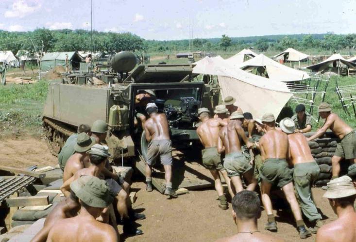 260 Horseshoe Place LMC Palmerston Nth loading a howitzer into an APC