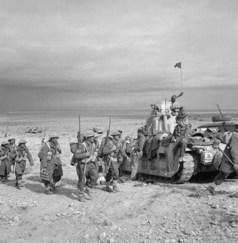 280 Tobruk St LMC Palmerston Nth NZ Infantry meet with tanks at Tobruk