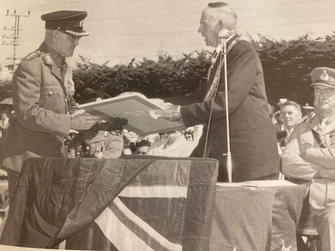Hon Col Andrew Murray on the occasion of the granting of the Borough Levin 7 Feb 1959