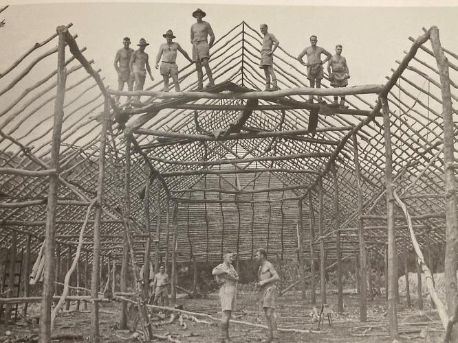 NZ Engineers Constructing the Bourail Club in Tene Valley New Caledonia in 1943
